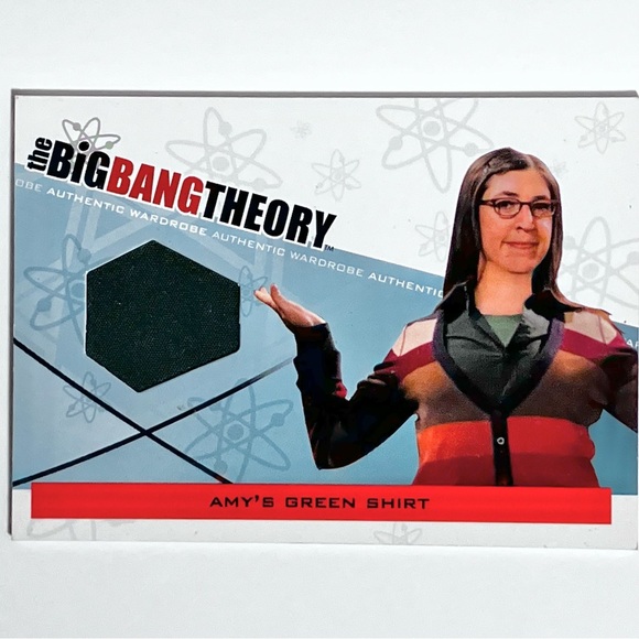 BIG BANG THEORY COSTUME CARD M-06 / A Piece Of Green Shirt Worn By Mayim Bialik! - Picture 1 of 4